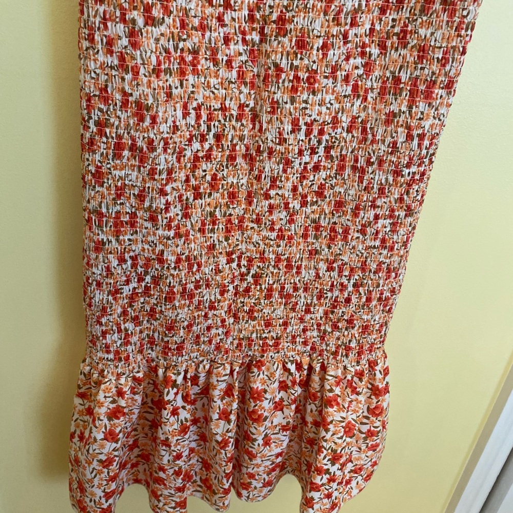 Orange Floral Maternity Summer Dress - Picture 5 of 5